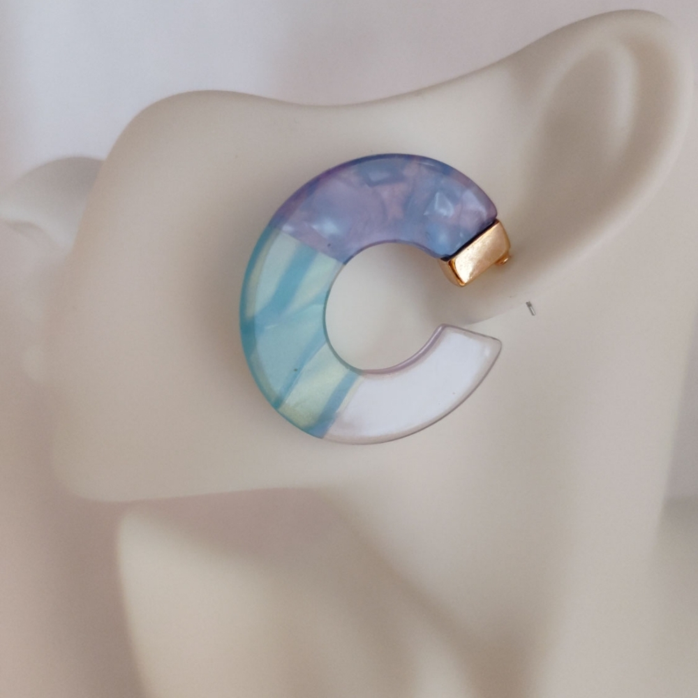 Fun Multicolor Acrylic Hoop Earrings